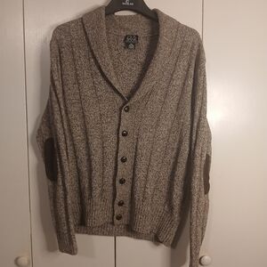 Jos. A. Bank Men's Brown Cardigan Ribbed Sweater (0602A3)